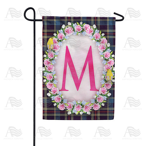Burst Of Pink Monogram Double Sided Garden Flag
