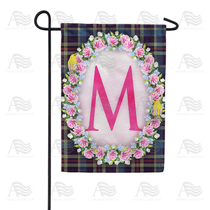 Burst Of Pink Monogram Double Sided Garden Flag