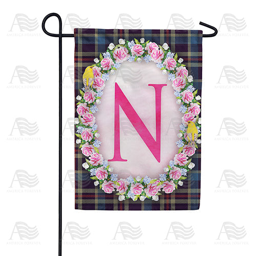 Burst Of Pink Monogram Double Sided Garden Flag