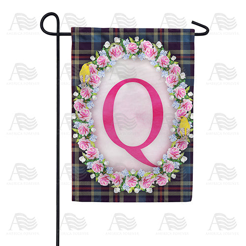 Burst Of Pink Monogram Double Sided Garden Flag