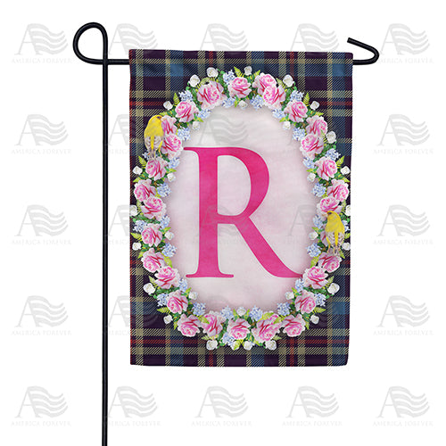 Burst Of Pink Monogram Double Sided Garden Flag