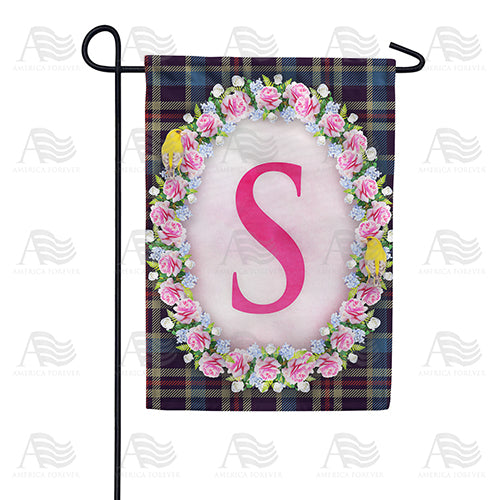 Burst Of Pink Monogram Double Sided Garden Flag