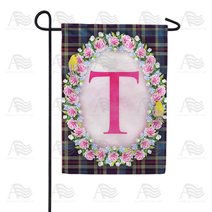 Burst Of Pink Monogram Double Sided Garden Flag