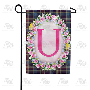 Burst Of Pink Monogram Double Sided Garden Flag