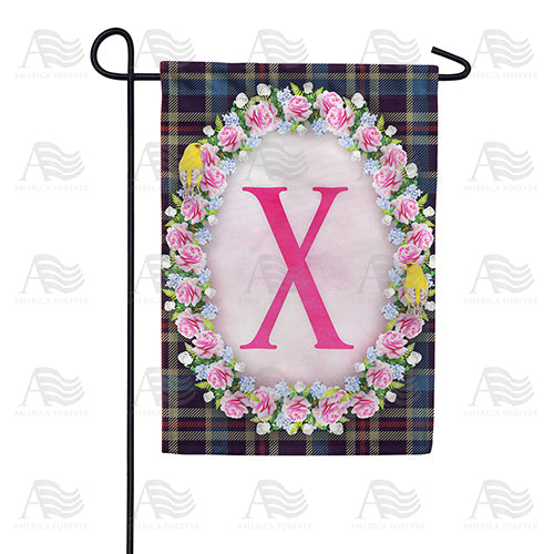 Burst Of Pink Monogram Double Sided Garden Flag