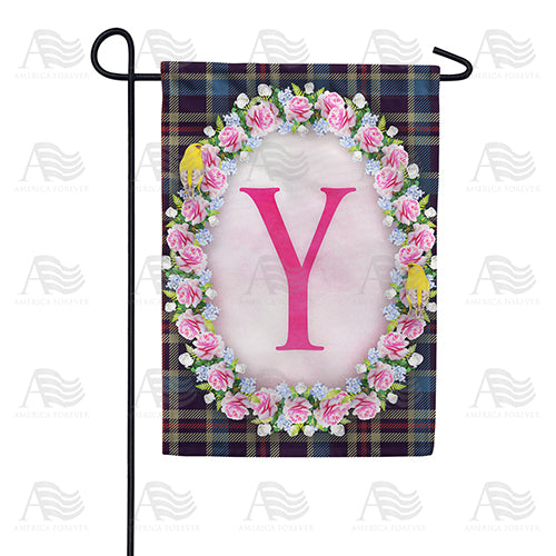 Burst Of Pink Monogram Double Sided Garden Flag