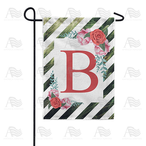 White Lattice Monogram Double Sided Garden Flag