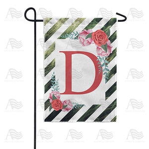 White Lattice Monogram Double Sided Garden Flag