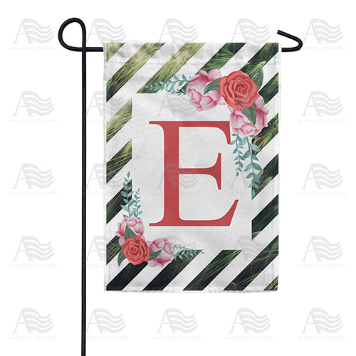 White Lattice Monogram Double Sided Garden Flag