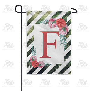 White Lattice Monogram Double Sided Garden Flag