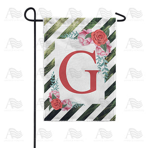 White Lattice Monogram Double Sided Garden Flag