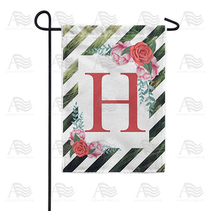 White Lattice Monogram Double Sided Garden Flag