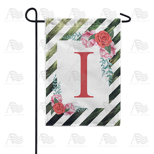 White Lattice Monogram Double Sided Garden Flag