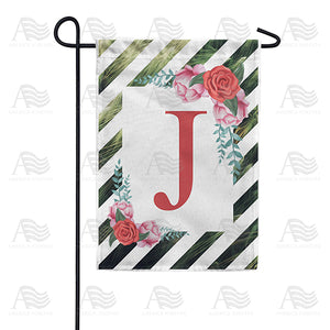 White Lattice Monogram Double Sided Garden Flag