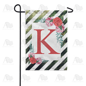 White Lattice Monogram Double Sided Garden Flag