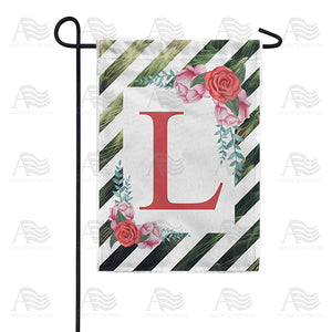 White Lattice Monogram Double Sided Garden Flag