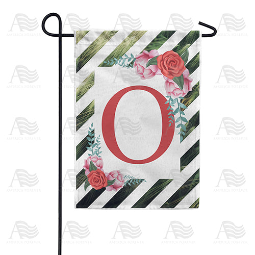 White Lattice Monogram Double Sided Garden Flag