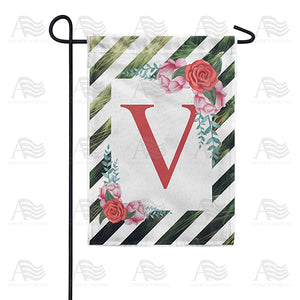 White Lattice Monogram Double Sided Garden Flag