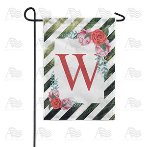 White Lattice Monogram Double Sided Garden Flag