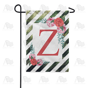 White Lattice Monogram Double Sided Garden Flag