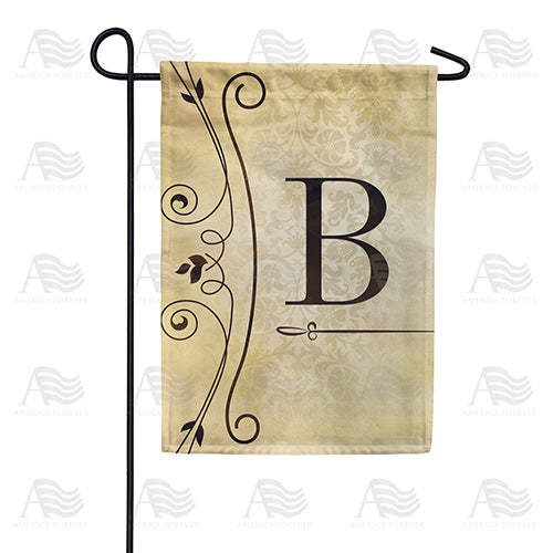 Fancy Scroll Monogram Double Sided Garden Flag