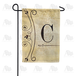 Fancy Scroll Monogram Double Sided Garden Flag