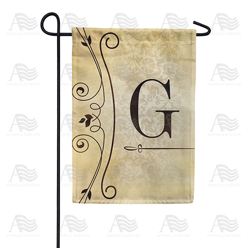 Fancy Scroll Monogram Double Sided Garden Flag