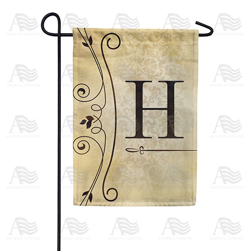 Fancy Scroll Monogram Double Sided Garden Flag