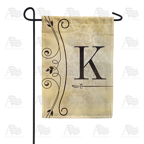 Fancy Scroll Monogram Double Sided Garden Flag