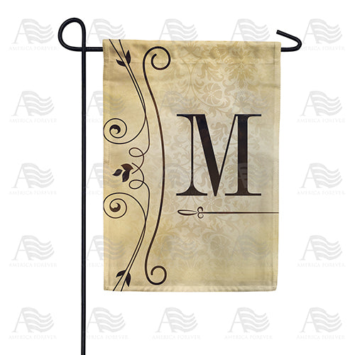 Fancy Scroll Monogram Double Sided Garden Flag