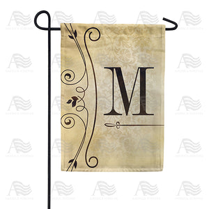 Fancy Scroll Monogram Double Sided Garden Flag