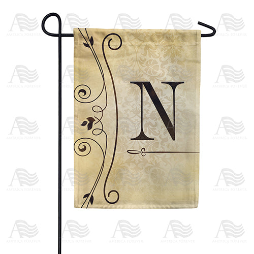 Fancy Scroll Monogram Double Sided Garden Flag
