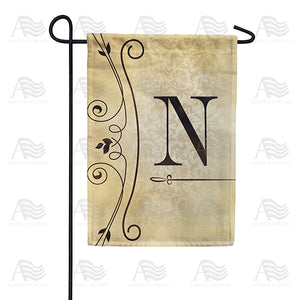 Fancy Scroll Monogram Double Sided Garden Flag