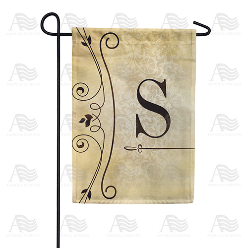 Fancy Scroll Monogram Double Sided Garden Flag