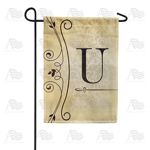 Fancy Scroll Monogram Double Sided Garden Flag