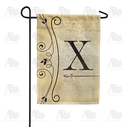 Fancy Scroll Monogram Double Sided Garden Flag
