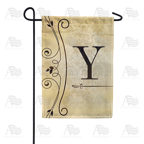 Fancy Scroll Monogram Double Sided Garden Flag