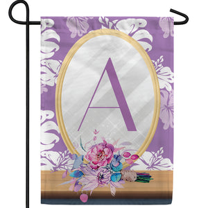 Purple Reflection Monogram Double Sided Garden Flag