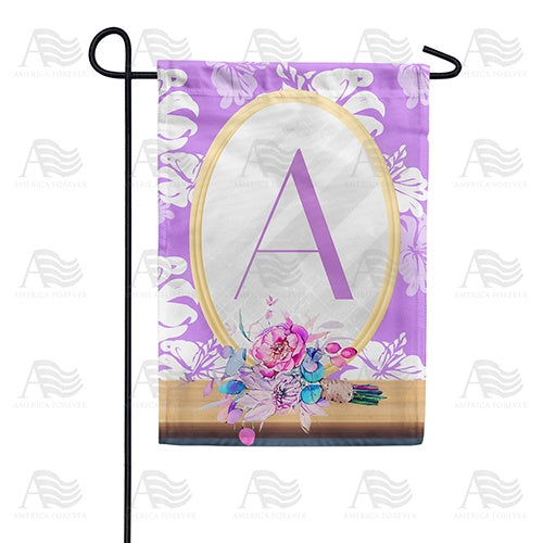 Purple Reflection Monogram Double Sided Garden Flag