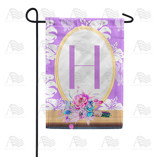 Purple Reflection Monogram Double Sided Garden Flag