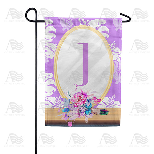 Purple Reflection Monogram Double Sided Garden Flag