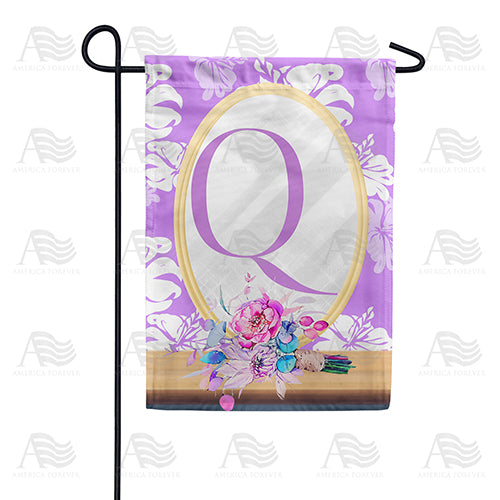Purple Reflection Monogram Double Sided Garden Flag