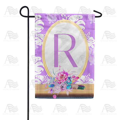 Purple Reflection Monogram Double Sided Garden Flag