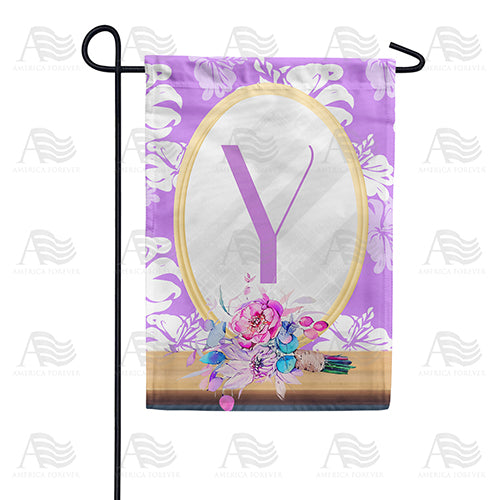 Purple Reflection Monogram Double Sided Garden Flag