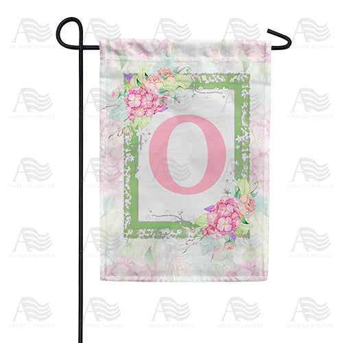 Watercolor Hydrangeas Monogram Double Sided Garden Flag