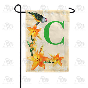 Orange Lilies Monogram Double Sided Garden Flag