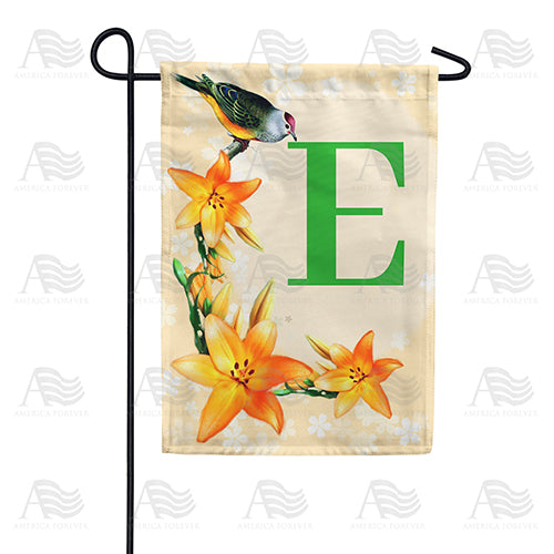 Orange Lilies Monogram Double Sided Garden Flag