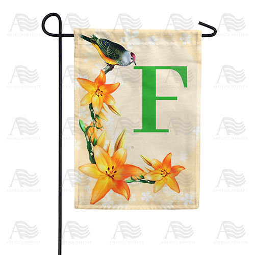 Orange Lilies Monogram Double Sided Garden Flag