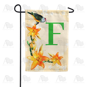 Orange Lilies Monogram Double Sided Garden Flag