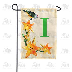 Orange Lilies Monogram Double Sided Garden Flag